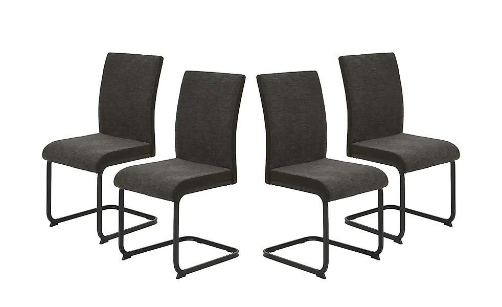 Polsterschwingstuhl 4er-Set  Kiril ¦ braun ¦ Maße (cm): B: 52 H: 92 Stühle günstig online kaufen