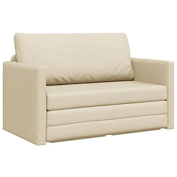 vidaXL Sofa Boden-Sofabett 2-in-1 Creme 124x71x78 cm Stoff, 1 Teile günstig online kaufen