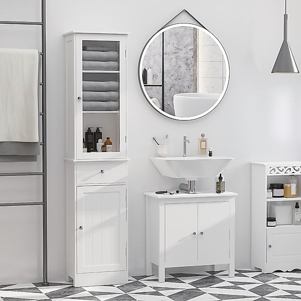 kleankin Badezimmerschrank Badschrank Vitrine Küchenschrank mit Schublade u günstig online kaufen