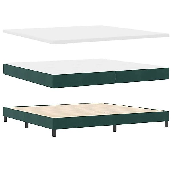 vidaXL Boxspringbett mit Matratze Dunkelgrün 200 x 200 cm Samt 3340463 günstig online kaufen