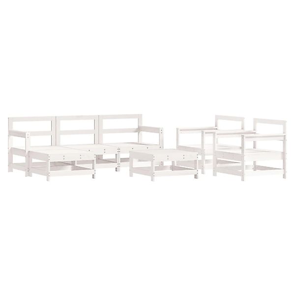 vidaXL 7-Tlg Garten-Lounge-Set Weiß Massivholz Kiefer 3186257 günstig online kaufen