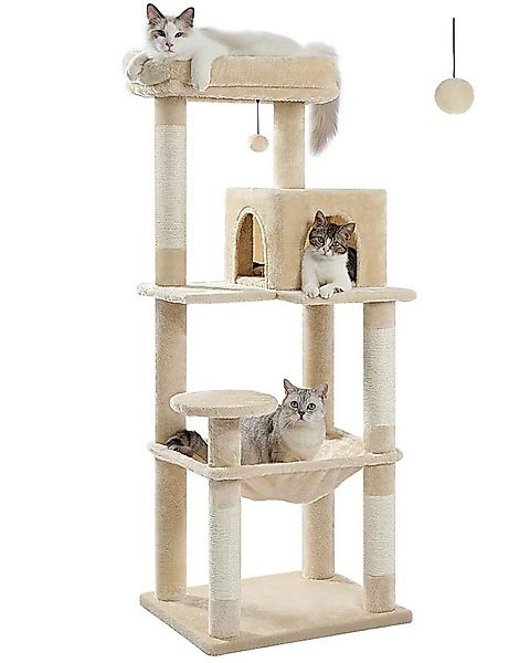 Purpurra Kratzbaum Katzenbaum mit Metall Plüsch Hängematte 116cm/ 143 cm günstig online kaufen