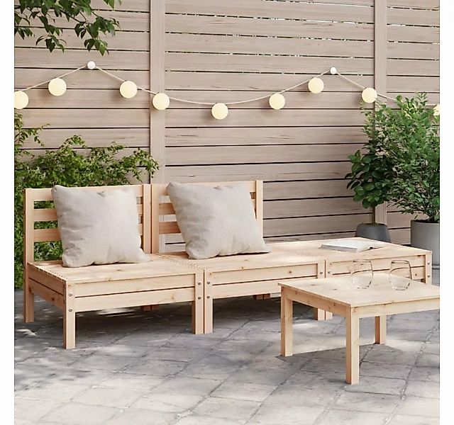 vidaXL Loungesofa Gartensofa 3-Sitzer Massivholz Kiefer, 1 Teile günstig online kaufen