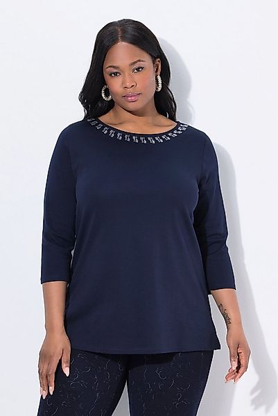 Ulla Popken T-Shirt T-Shirt A-Linie U-Boot-Ausschnitt Langarm günstig online kaufen