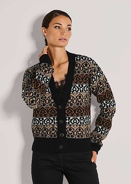 MADELEINE Strickjacke Luxuriöse Jacquard-Strickjacke mit V-Ausschnitt günstig online kaufen