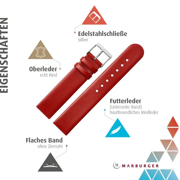 MARBURGER Uhrenarmband 18mm Leder günstig online kaufen