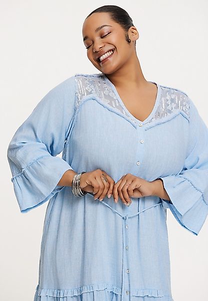 YOEK A-Linien-Kleid Damen Kleid mit Pailletten günstig online kaufen