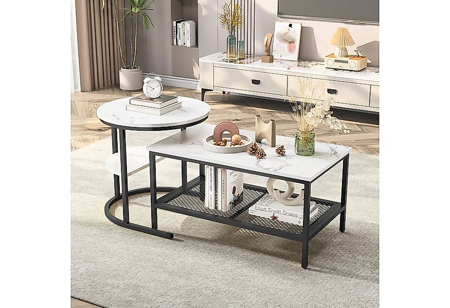 PXloue Couchtisch Satztisch Beistelltisch stapelbarer Sofatisch, mit Bodens günstig online kaufen