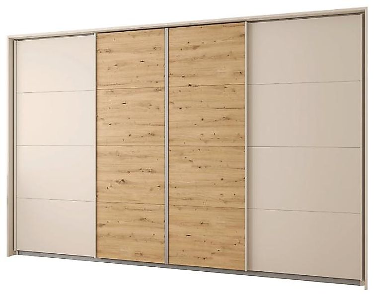 Schwebetürenschrank 4-trg. ca.271x211x62cm Champagner / Artisan Dekor günstig online kaufen