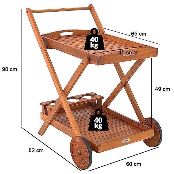 Casaria Beistellwagen Akazie, (1 St), mit günstig online kaufen