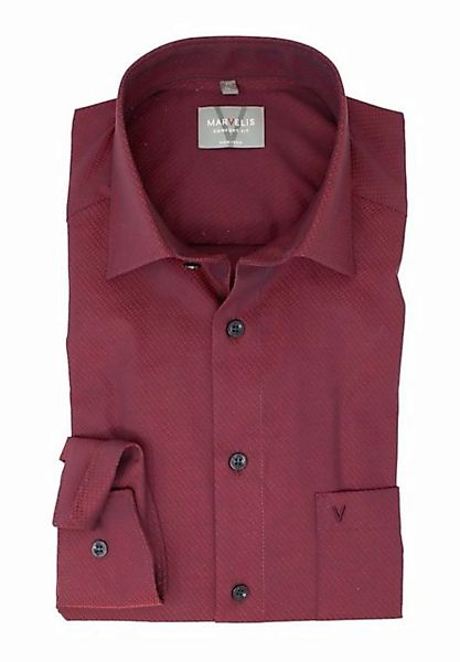 MARVELIS Businesshemd Businesshemd - Comfort Fit - Langarm - Struktur - Rot günstig online kaufen