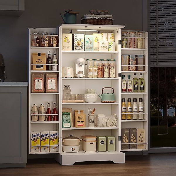autolock Küchenbuffet Küchenschrank Vorratsschrank mit LED-Sensorlicht, günstig online kaufen
