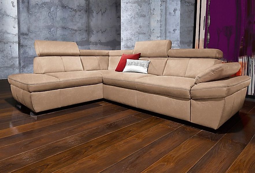 exxpo - sofa fashion Ecksofa »Salerno, Funktionssofa, hoher Sitzkomfort, Br günstig online kaufen