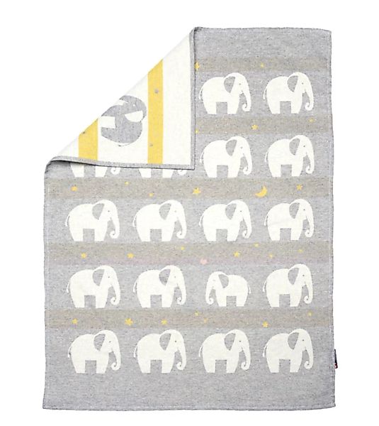 Leichte Baby Baumwolldecke Elefanten 65 x 90 Aus Recycling-baumwolle günstig online kaufen