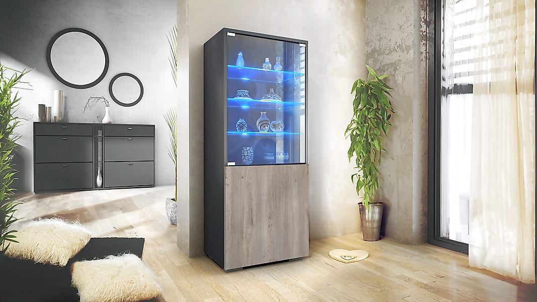 Vladon Standvitrine Granada (Vitrinenschrank, mit Glastür günstig online kaufen