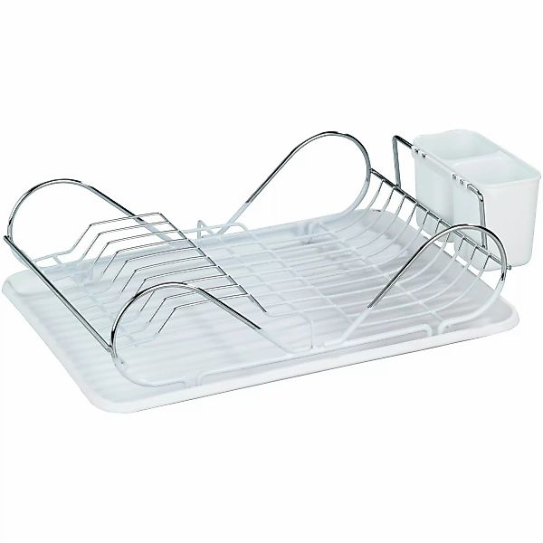 Wenko Geschirrabtropfer Clean Weiß-Chrom 12,5 cm x 47 cm x 32 cm günstig online kaufen