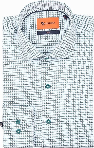 Suitable Hemd Check Print Grün - Größe 38 günstig online kaufen