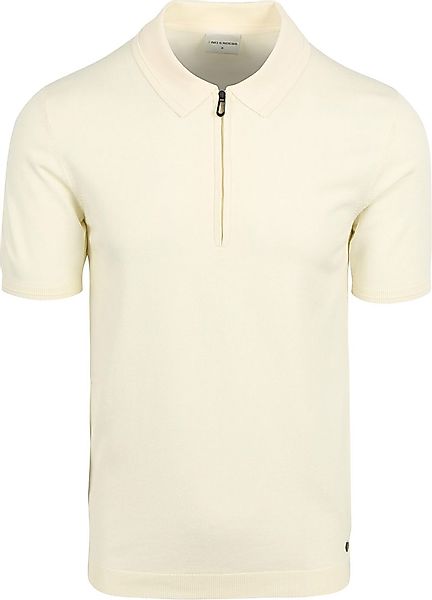 No Excess Half Zip Poloshirt Off White - Größe L günstig online kaufen