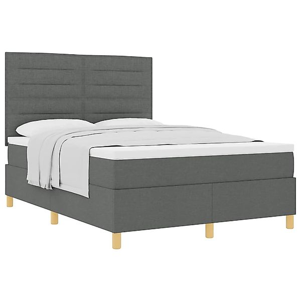 vidaXL Boxspringbett mit Matratze Dunkelgrau 160 x 200 cm Stoff 3339554 günstig online kaufen