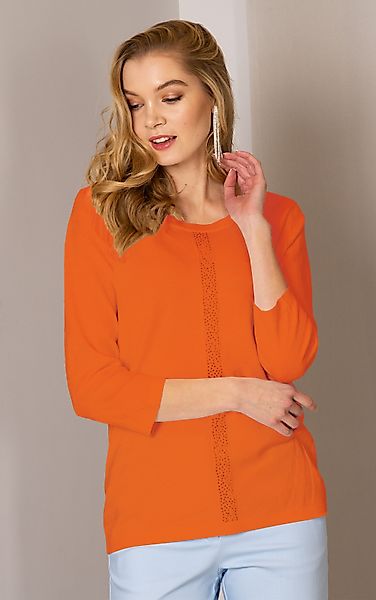 Passioni 3/4 Arm-Pullover mit Streifen und günstig online kaufen