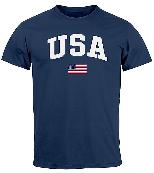 Neverless Print-Shirt Herren T-Shirt USA Schriftzug günstig online kaufen