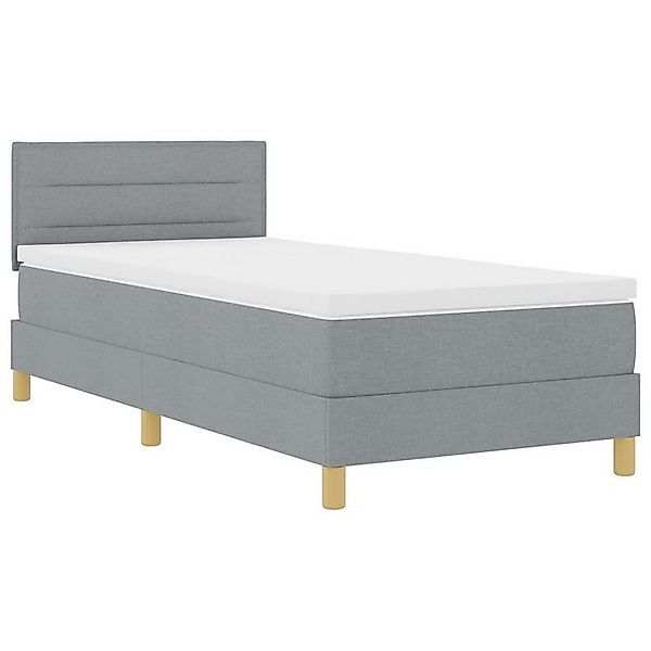 vidaXL Bett Boxspringbett mit Matratze Hellgrau 80x200 cm Stoff (1-tlg) günstig online kaufen