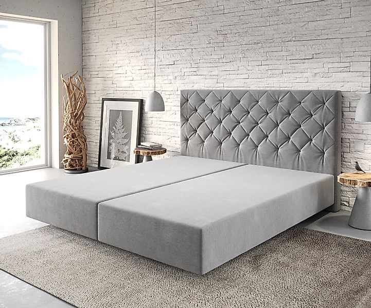 DELIFE Bettgestell Dream-Great, Mikrofaser Grau 180x200 cm günstig online kaufen