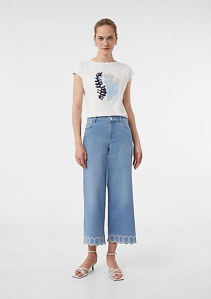 comma Weite Jeans Jeans-Hose Jeans-Culotte im Loose Fit mit Stickerei am Sa günstig online kaufen