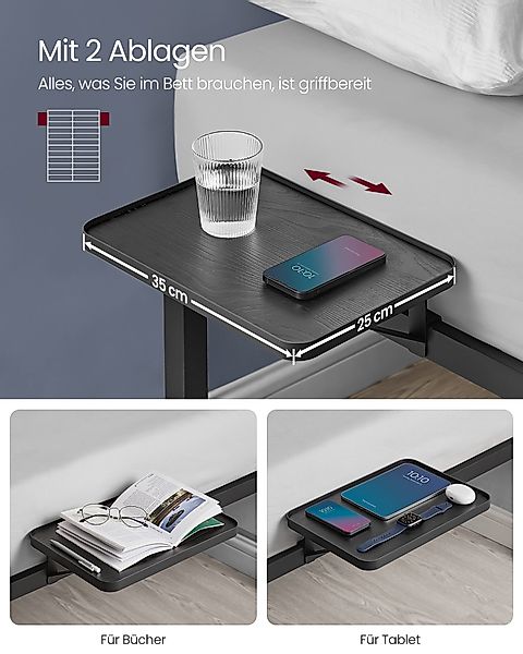 VASAGLE Bettgestell (140 x 200 cm), Doppelbett, mit 2 Aufbewahrungsregalen, günstig online kaufen