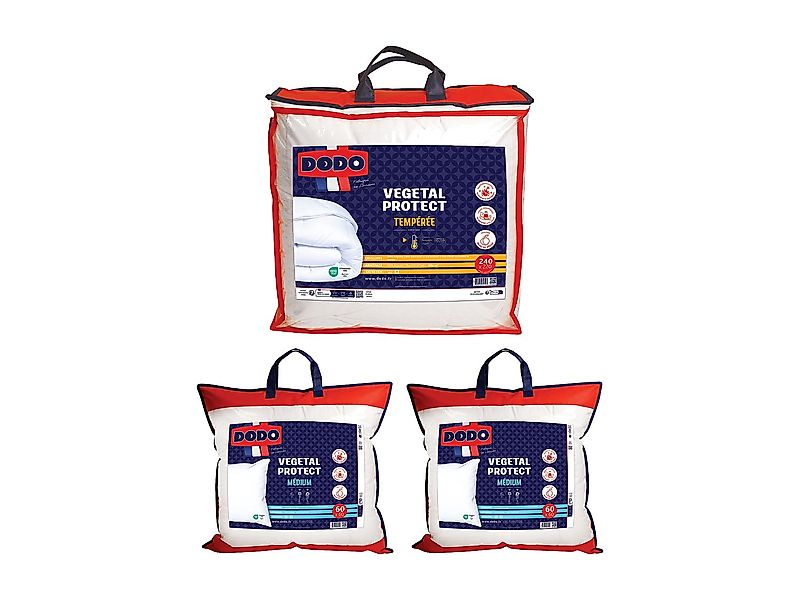 Sparset DODO Bettdecke 220 x 240 cm + 2 Kopfkissen 60 x 60 cm - natürlicher günstig online kaufen