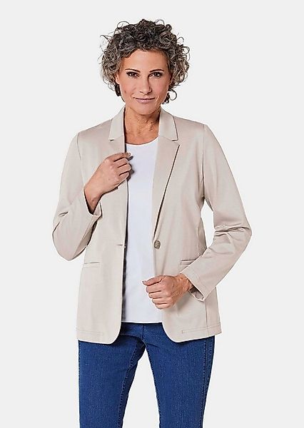 GOLDNER Jerseyblazer Damenblazer mit Reverskragen und Paspeltaschen Knitter günstig online kaufen