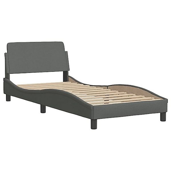 furnicato Bettgestell "Dover" Dunkelgrau 90x190 cm Stoff (1-tlg) günstig online kaufen