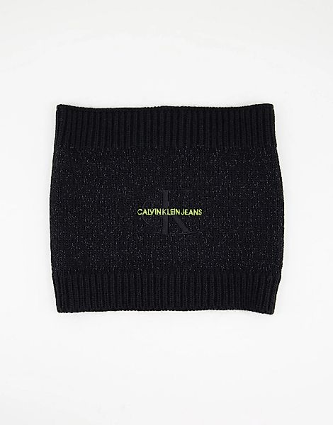 Calvin Klein Jeans – Reflektierender Strick-Rundschal in Schwarz günstig online kaufen