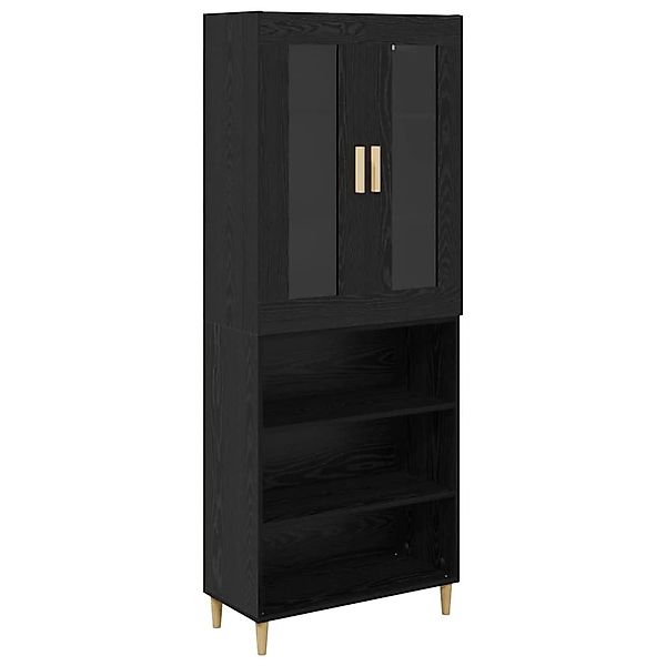 vidaXL Highboard Wandmontiert 2 Stk Schwarz Eichen-Optik Holzwerkstoff 3416 günstig online kaufen