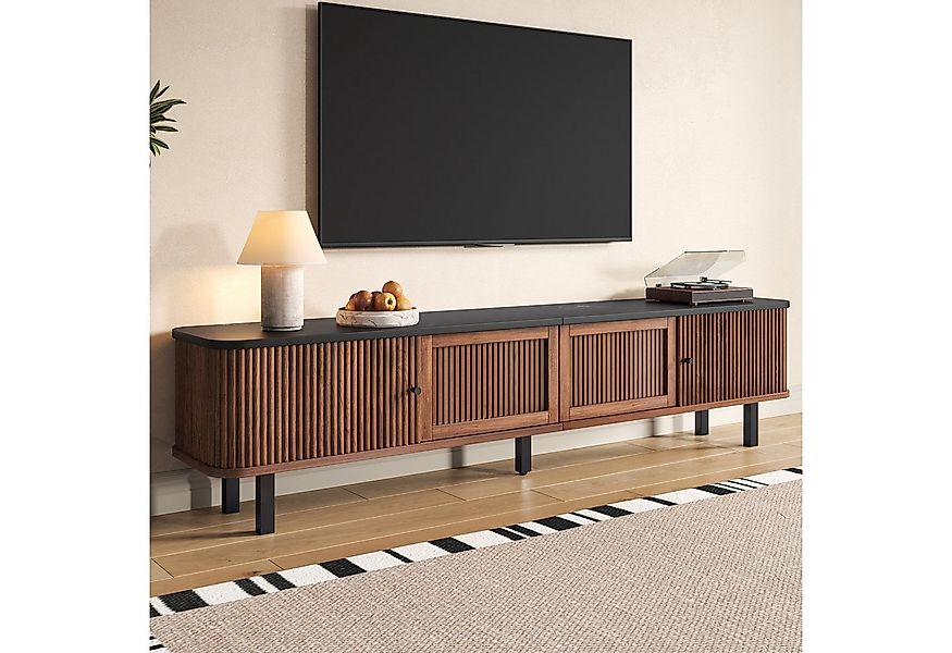 Merax Lowboard mit Gitterdesign und schwarzen Eisen-Griffe (1 St., Fernsehs günstig online kaufen