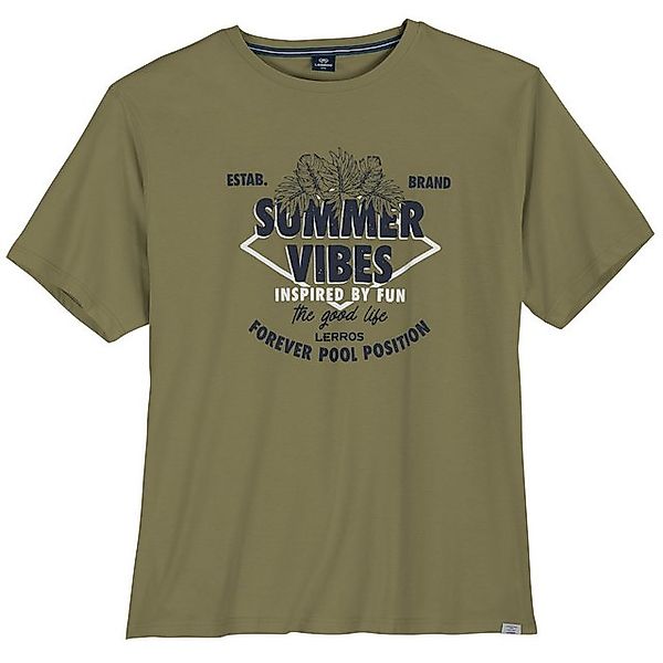 LERROS Rundhalsshirt Große Größen Herren T-Shirt Frontprint beige Summer Vi günstig online kaufen