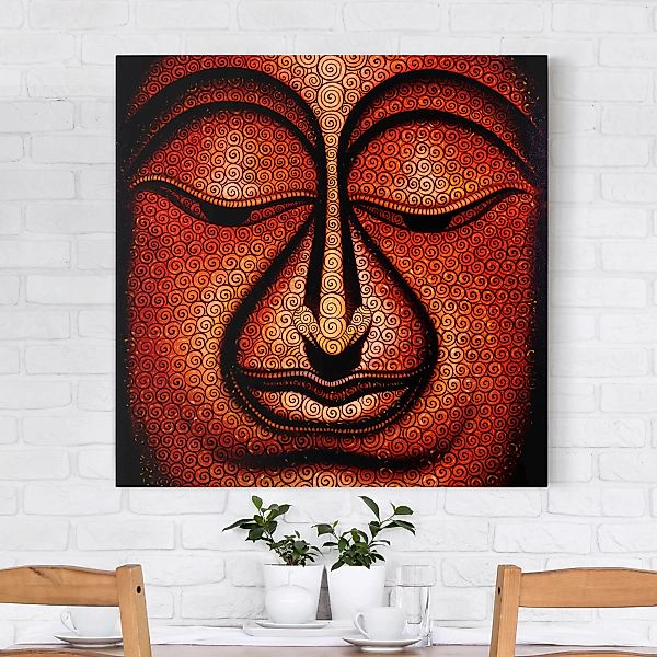 Leinwandbild - Quadrat Buddha in Tibet günstig online kaufen