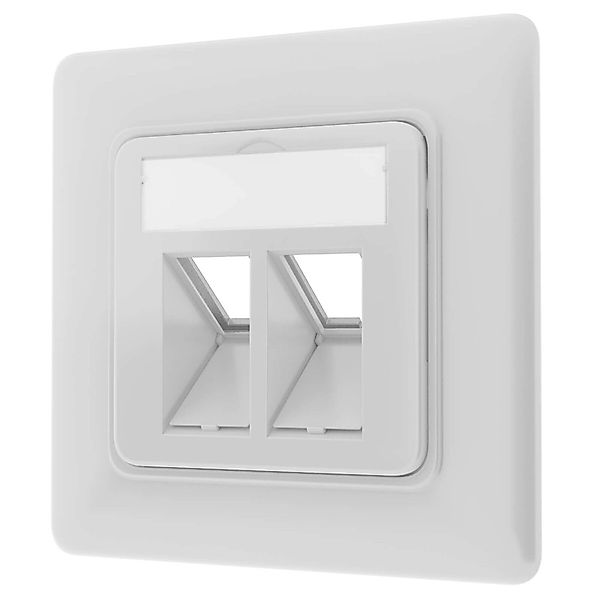 hb-digital Netzwerkdose Unterputz Einsatz 2 Port Datendose RJ45 RAL9003 günstig online kaufen