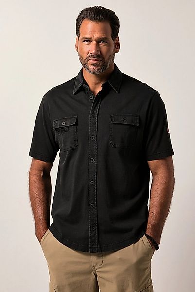 JP1880 Kurzarmhemd Jersey-Hemd Halbarm Kentkragen Vintage-Look günstig online kaufen