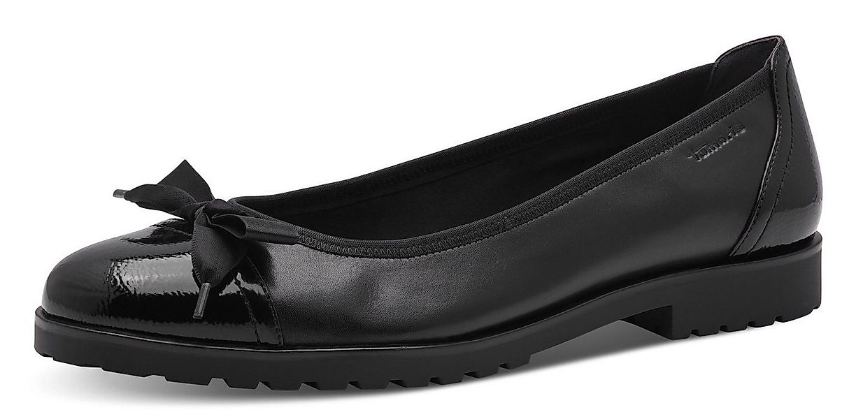 Tamaris Ballerina, Blockabsatz, Pumps, Businesschuh mit hübscher Textil-Sch günstig online kaufen