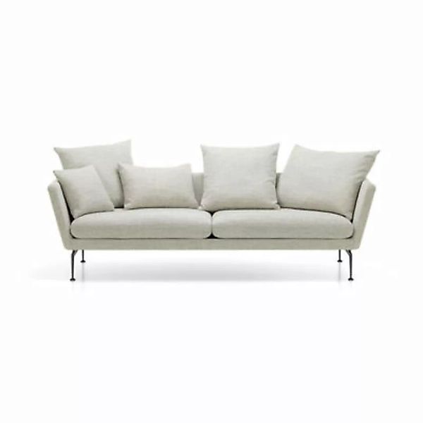 Sofa Suita textil beige / Spitz zulaufende Kissen - 3-Sitzer / L 233 cm - V günstig online kaufen