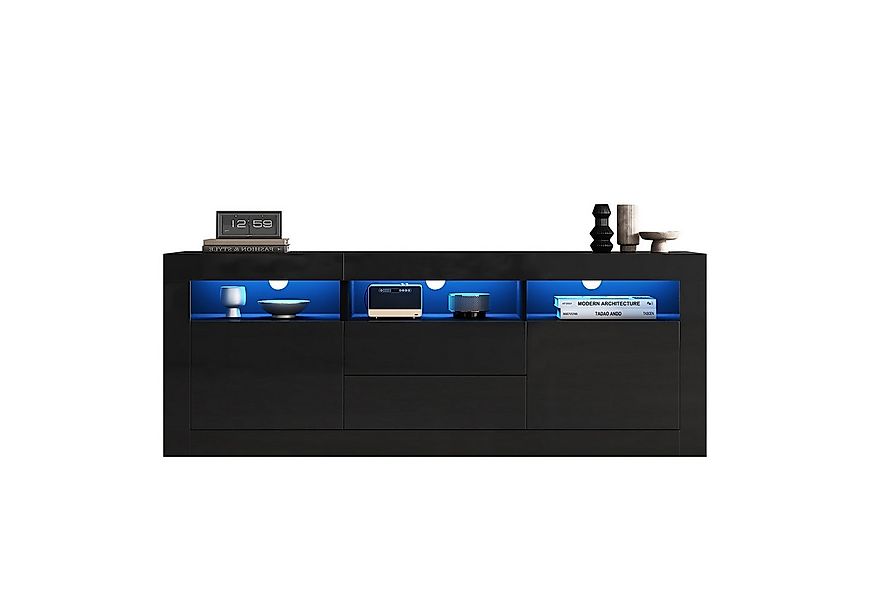 REDOM Lowboard Moderner Hochglanz-TV-Schrank mit LED-Beleuchtung (TV-Stände günstig online kaufen