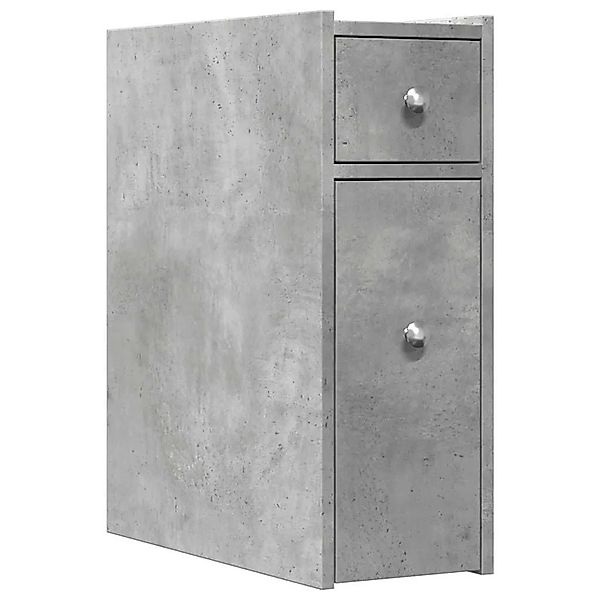 vidaXL Badschrank Schmal mit Rollen Betongrau Holzwerkstoff 855289 günstig online kaufen