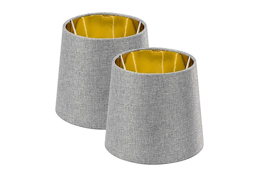 Navaris Lampenschirm 2x Lampenschirm Tischlampe E14 rund - 15,2cm - Grau Go günstig online kaufen