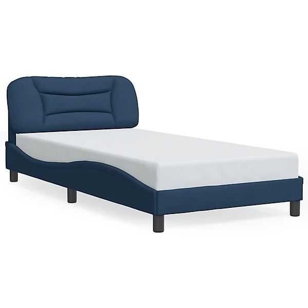 vidaXL Bettgestell ohne Matratze Hvar Blau 100x200 cm Stoff 3207757 günstig online kaufen