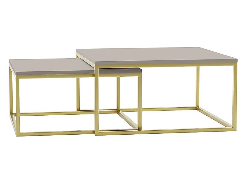 MIRJAN24 Couchtisch Dual Gold (2er-Set), Vierkantrohrrahmen günstig online kaufen