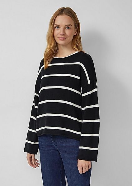 s.Oliver Longpullover Strickpullover Gestreifter Pullover im Relaxed Fit günstig online kaufen