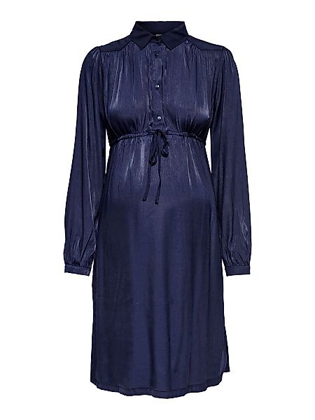 ONLY Mama Langarm- Blusenkleid Damen Blau günstig online kaufen