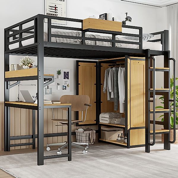 Odikalo Hochbett 90x200 Jugendbett Kinderbett Metallbett günstig online kaufen