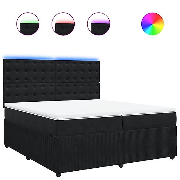 vidaXL Boxspringbett mit Matratze Schwarz 200x200 cm Samt 3294744 günstig online kaufen